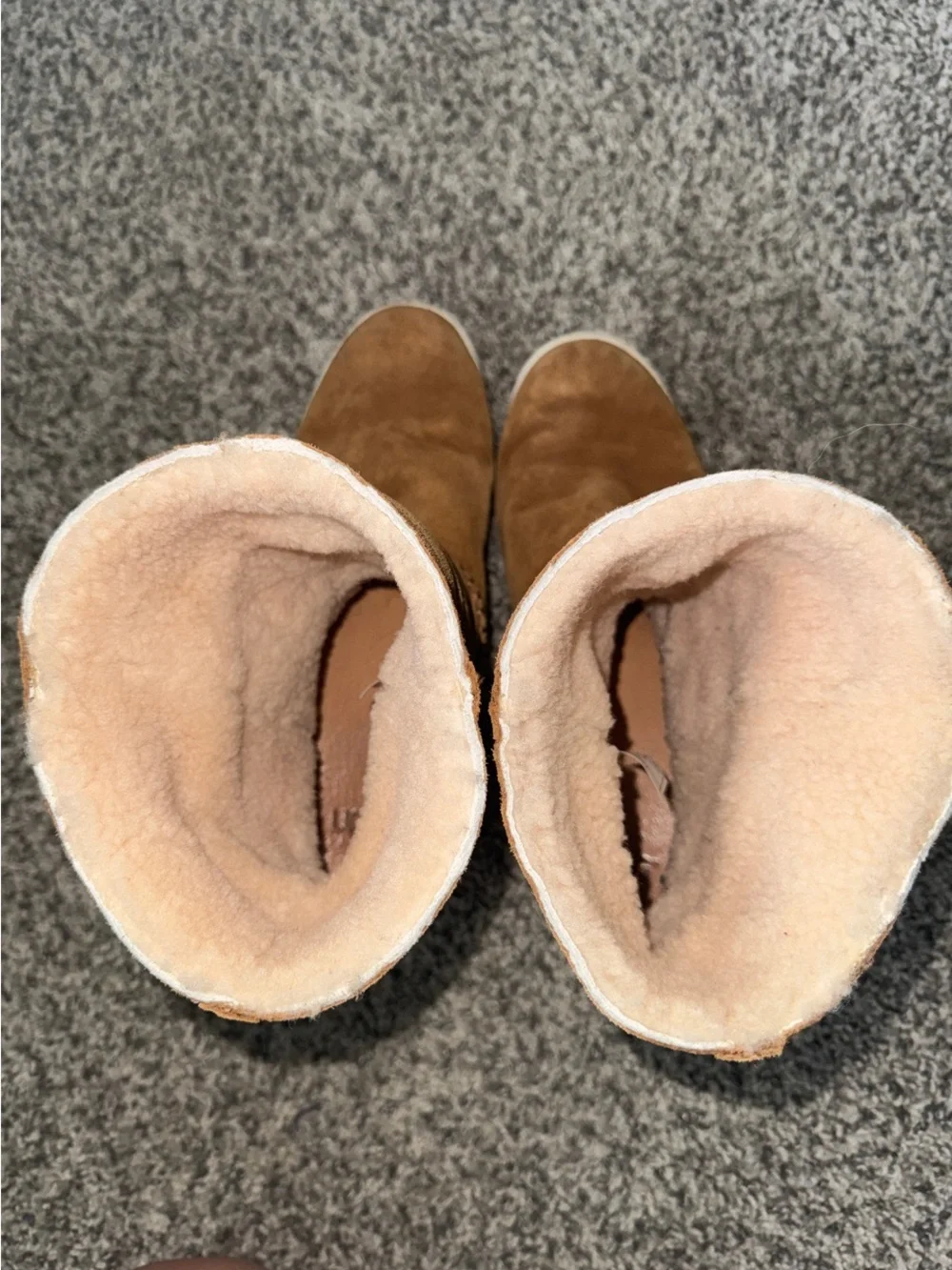 UGG Mika Chestnut Suede Shearling Cuff Ankle Boots
